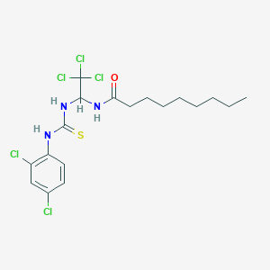 N-(2,2,2-Trichloro-1-(3-(2,4-dichlorophenyl)thioureido)ethyl)nonanamide