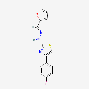 4-(4-fluorophenyl)-2-[(2E)-2-(furan-2-ylmethylidene)hydrazinyl]-1,3-thiazole