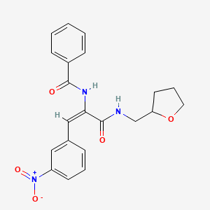 molecular formula C21H21N3O5 B15044828 N-((E)-2-(3-nitrophenyl)-1-{[(tetrahydro-2-furanylmethyl)amino]carbonyl}ethenyl)benzamide 