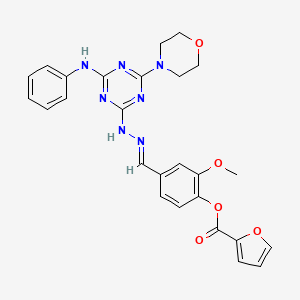 4-{(E)-[(4-anilino-6-morpholin-4-yl-1,3,5-triazin-2-yl)hydrazono]methyl}-2-methoxyphenyl 2-furoate