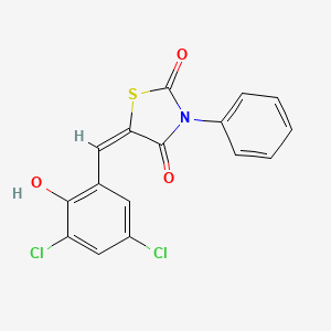 (5E)-5-[(3,5-dichloro-2-hydroxyphenyl)methylidene]-3-phenyl-1,3-thiazolidine-2,4-dione