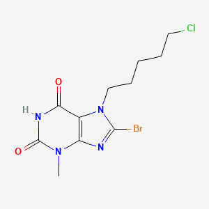 molecular formula C11H14BrClN4O2 B15044925 8-bromo-7-(5-chloropentyl)-3-methyl-3,7-dihydro-1H-purine-2,6-dione 