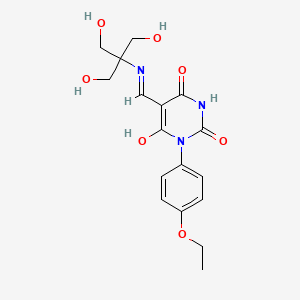 (5Z)-5-({[1,3-dihydroxy-2-(hydroxymethyl)propan-2-yl]amino}methylidene)-1-(4-ethoxyphenyl)pyrimidine-2,4,6(1H,3H,5H)-trione