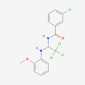 3-Chloro-N-(2,2,2-trichloro-1-(2-methoxyanilino)ethyl)benzamide