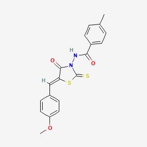 N-[(5Z)-5-[(4-methoxyphenyl)methylidene]-4-oxo-2-sulfanylidene-1,3-thiazolidin-3-yl]-4-methylbenzamide