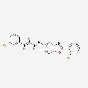 2-(2-bromophenyl)-N-[(1E,2E)-3-(3-bromophenyl)prop-2-en-1-ylidene]-1,3-benzoxazol-5-amine