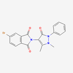 molecular formula C19H14BrN3O3 B15044978 5-bromo-2-(1,5-dimethyl-3-oxo-2-phenyl-2,3-dihydro-1H-pyrazol-4-yl)-1H-isoindole-1,3(2H)-dione 