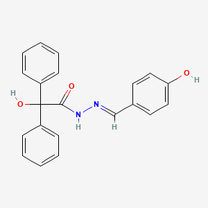 molecular formula C21H18N2O3 B15044999 2-hydroxy-N'-[(E)-(4-hydroxyphenyl)methylidene]-2,2-diphenylacetohydrazide 