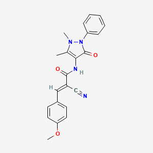 (2E)-2-cyano-N-(1,5-dimethyl-3-oxo-2-phenyl-2,3-dihydro-1H-pyrazol-4-yl)-3-(4-methoxyphenyl)prop-2-enamide