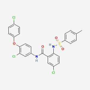 5-chloro-N-[3-chloro-4-(4-chlorophenoxy)phenyl]-2-{[(4-methylphenyl)sulfonyl]amino}benzamide