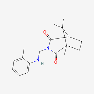 molecular formula C18H24N2O2 B15045130 1,8,8-Trimethyl-3-{[(2-methylphenyl)amino]methyl}-3-azabicyclo[3.2.1]octane-2,4-dione CAS No. 300392-92-1