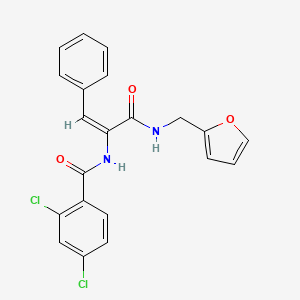 2,4-Dichloro-N-(1-((furan-2-ylmethyl)-carbamoyl)-2-phenyl-vinyl)-benzamide