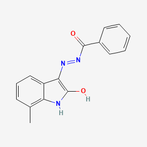 N'-[(3Z)-7-methyl-2-oxo-1,2-dihydro-3H-indol-3-ylidene]benzohydrazide