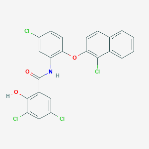 3,5-dichloro-N-{5-chloro-2-[(1-chloronaphthalen-2-yl)oxy]phenyl}-2-hydroxybenzamide