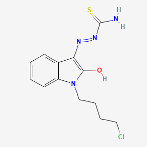 molecular formula C13H15ClN4OS B15045275 (2E)-2-[1-(4-chlorobutyl)-2-oxo-1,2-dihydro-3H-indol-3-ylidene]hydrazinecarbothioamide 