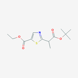 molecular formula C13H19NO4S B1504532 Ethyl 2-(1-tert-butoxy-1-oxopropan-2-yl)-1,3-thiazole-5-carboxylate CAS No. 268553-45-3