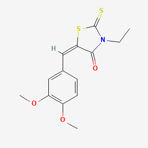 (5E)-5-[(3,4-dimethoxyphenyl)methylidene]-3-ethyl-2-sulfanylidene-1,3-thiazolidin-4-one