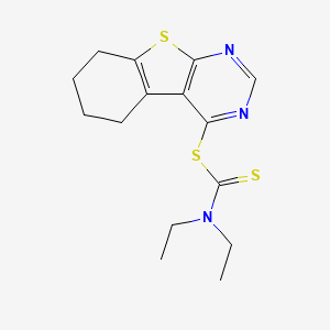 molecular formula C15H19N3S3 B15045396 5,6,7,8-Tetrahydro[1]benzothieno[2,3-d]pyrimidin-4-yl diethylcarbamodithioate 