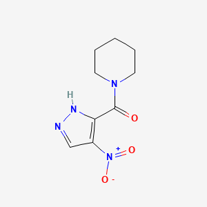 molecular formula C9H12N4O3 B15045443 1-(4-nitro-1H-pyrazole-3-carbonyl)piperidine 