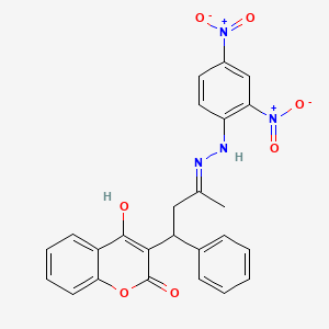 3-{(3E)-3-[2-(2,4-dinitrophenyl)hydrazinylidene]-1-phenylbutyl}-4-hydroxy-2H-chromen-2-one