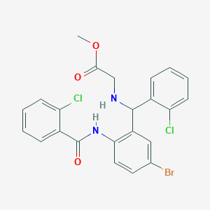 Methyl 2-({[5-bromo-2-(2-chlorobenzamido)phenyl](2-chlorophenyl)methyl}amino)acetate