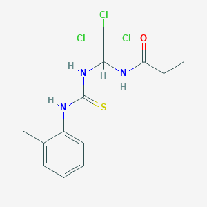 molecular formula C14H18Cl3N3OS B15045555 2-methyl-N-(2,2,2-trichloro-1-{[(2-methylphenyl)carbamothioyl]amino}ethyl)propanamide 