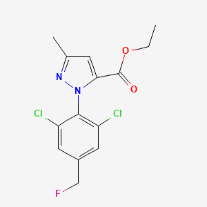 molecular formula C14H13Cl2FN2O2 B1504556 Ethyl 1-[2,6-dichloro-4-(fluoromethyl)phenyl]-3-methyl-1H-pyrazole-5-carboxylate CAS No. 259243-71-5