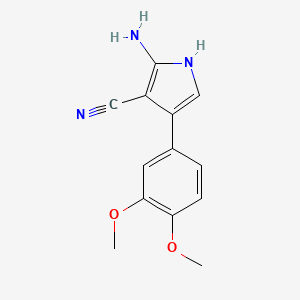 molecular formula C13H13N3O2 B1504562 2-Amino-4-(3,4-dimethoxyphenyl)-1H-pyrrole-3-carbonitrile CAS No. 217954-75-1