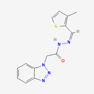 molecular formula C14H13N5OS B15045656 2-(1H-1,2,3-benzotriazol-1-yl)-N'-[(E)-(3-methylthiophen-2-yl)methylidene]acetohydrazide 