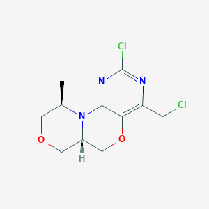 molecular formula C11H13Cl2N3O2 B15045709 (6aS,10R)-2-Chloro-4-(chloromethyl)-10-methyl-6a,7,9,10-tetrahydro-6H-[1,4]oxazino[4,3-d]pyrimido[5,4-b][1,4]oxazine 