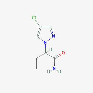 molecular formula C7H10ClN3O B15045757 2-(4-chloro-1H-pyrazol-1-yl)butanamide 