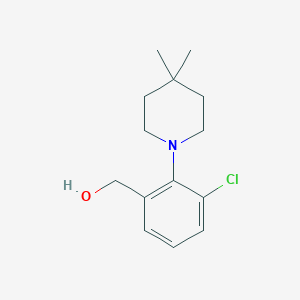 molecular formula C14H20ClNO B15045759 3-Chloro-2-(4,4-dimethyl-1-piperidinyl)benzyl Alcohol 