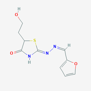 (2E)-2-[(2E)-2-[(furan-2-yl)methylidene]hydrazin-1-ylidene]-5-(2-hydroxyethyl)-1,3-thiazolidin-4-one