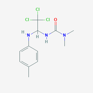 molecular formula C12H16Cl3N3O B15045853 1,1-Dimethyl-3-(2,2,2-trichloro-1-p-tolylamino-ethyl)-urea 