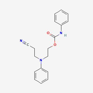 molecular formula C18H19N3O2 B1504587 2-((2-Cyanoethyl)(phenyl)amino)ethyl phenylcarbamate CAS No. 56149-94-1