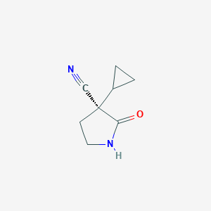 molecular formula C8H10N2O B15045892 (3S)-3-cyclopropyl-2-oxo-pyrrolidine-3-carbonitrile 