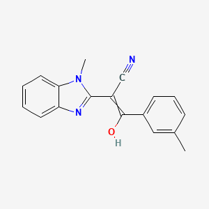 2-[(2E)-1-methyl-2,3-dihydro-1H-1,3-benzodiazol-2-ylidene]-3-(3-methylphenyl)-3-oxopropanenitrile