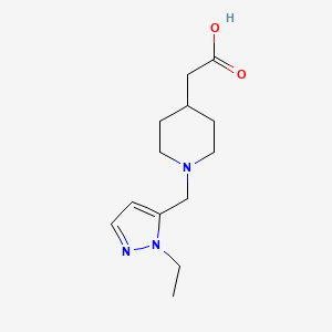 molecular formula C13H21N3O2 B15045920 {1-[(1-ethyl-1H-pyrazol-5-yl)methyl]piperidin-4-yl}acetic acid 