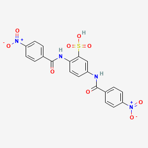 molecular formula C20H14N4O9S B1504595 Benzenesulfonic acid, 2,5-bis[(4-nitrobenzoyl)amino]- CAS No. 6661-57-0