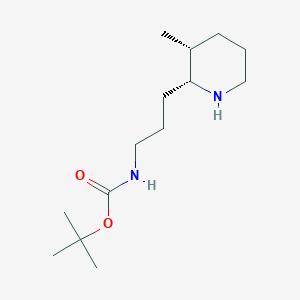 molecular formula C14H28N2O2 B15046007 tert-butyl N-{3-[(2R,3R)-3-methylpiperidin-2-yl]propyl}carbamate 