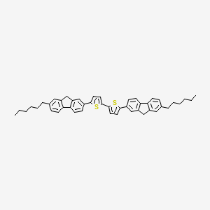 molecular formula C46H46S2 B1504602 5,5'-Bis(7-hexyl-9H-fluoren-2-YL)-2,2'-bithiophene CAS No. 369599-42-8