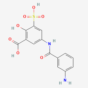 molecular formula C14H12N2O7S B1504607 2-Hydroxy-3-sulfo-5-(3-aminobenzamido)benzoic acid CAS No. 6201-79-2