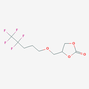 molecular formula C9H11F5O4 B15046085 4-{[(4,4,5,5,5-Pentafluoropentyl)oxy]methyl}-1,3-dioxolan-2-one 