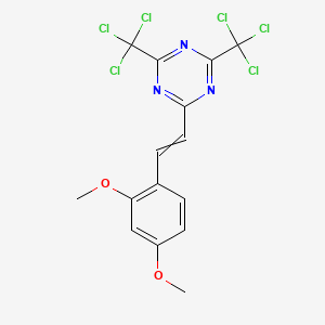 molecular formula C15H11Cl6N3O2 B1504609 2-[2-(2,4-Dimethoxyphenyl)ethenyl]-4,6-bis(trichloromethyl)-1,3,5-triazine CAS No. 42880-08-0