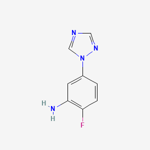 molecular formula C8H7FN4 B15046235 2-Fluoro-5-(1h-1,2,4-triazol-1-yl)aniline 