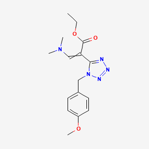 Ethyl 3-(dimethylamino)-2-{1-[(4-methoxyphenyl)methyl]-1H-tetrazol-5-yl}prop-2-enoate