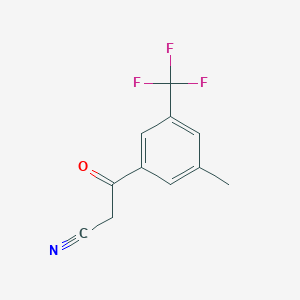 molecular formula C11H8F3NO B1504630 3-[3-Methyl-5-(trifluoromethyl)phenyl]-3-oxopropanenitrile CAS No. 267880-84-2