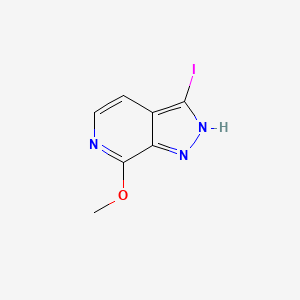 molecular formula C7H6IN3O B15046355 3-Iodo-7-methoxy-1H-pyrazolo[3,4-c]pyridine 