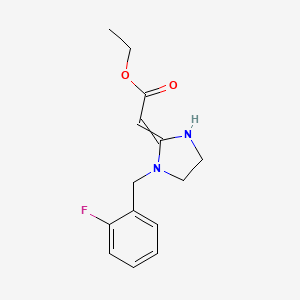 Ethyl 2-{1-[(2-fluorophenyl)methyl]imidazolidin-2-ylidene}acetate