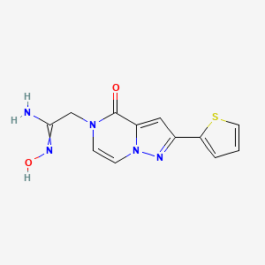 N'-hydroxy-2-[4-oxo-2-(thiophen-2-yl)-4H,5H-pyrazolo[1,5-a]pyrazin-5-yl]ethanimidamide